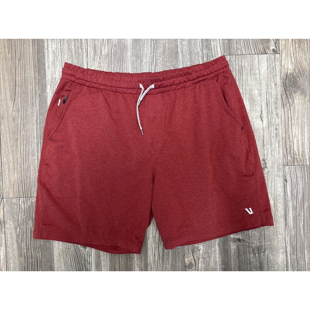 Vuori Ponto Performance Short Heather Red V344 Relaxed Fit Breathable DreamKnit